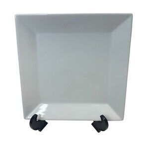 Pier 1 Imports White Square Ceramic Serving Platter with Raised Rim and Dimpled